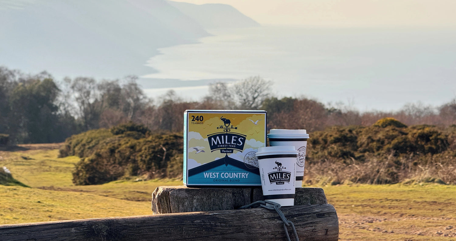 West Country Teabags and cups on North Hill