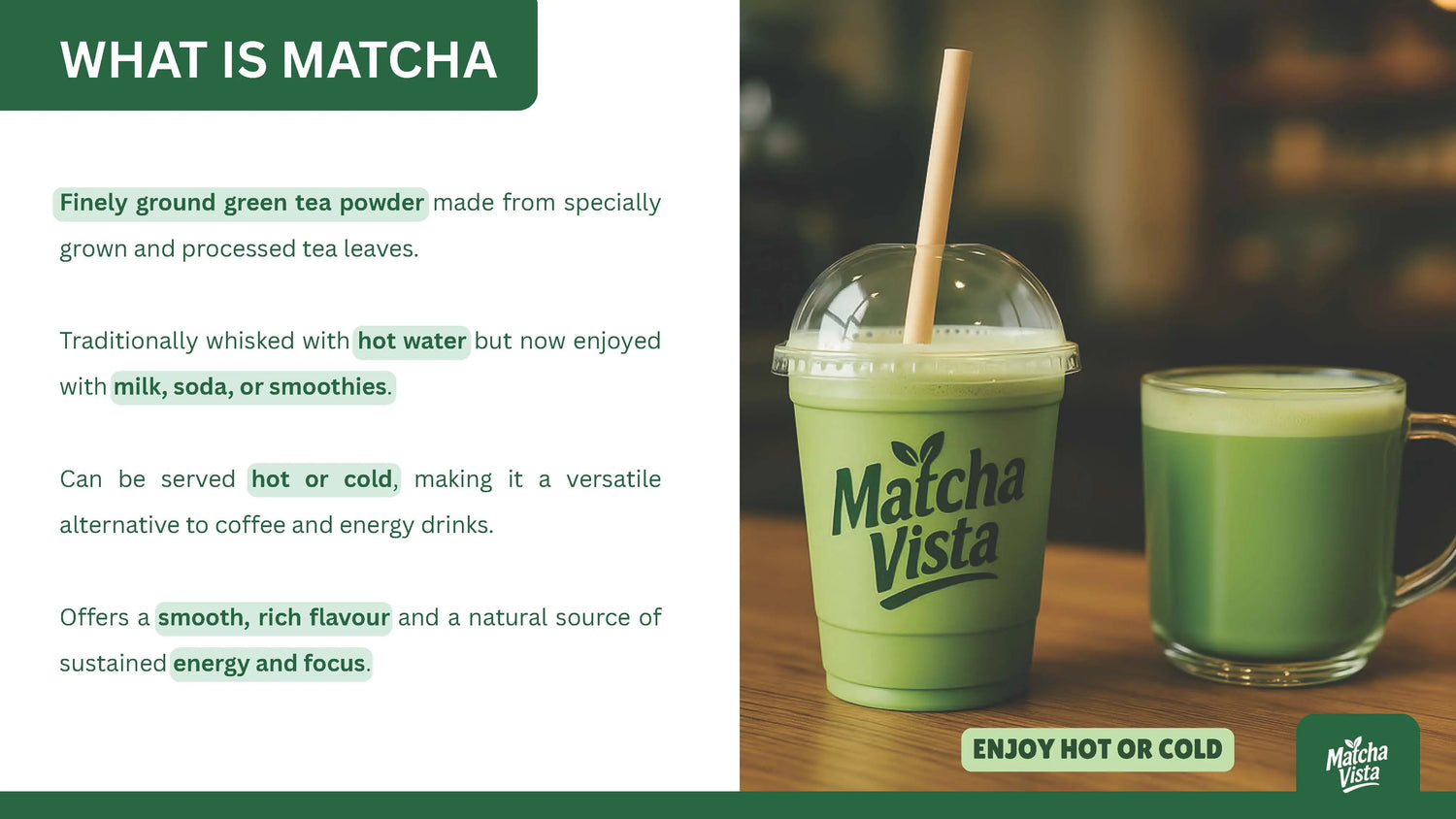 What is matcha vista