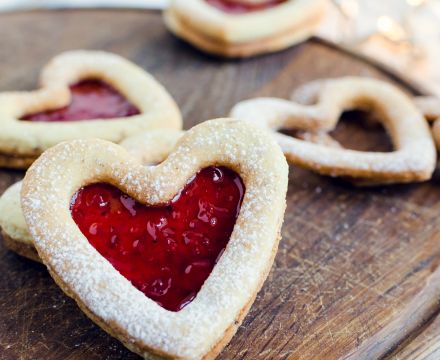 Jam heart biscuits