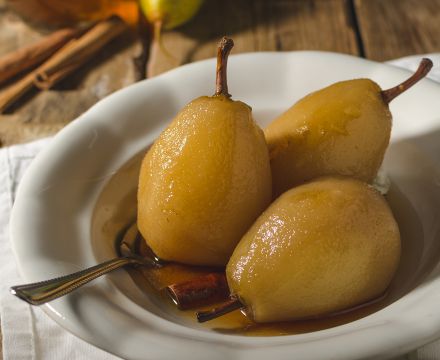 Spiced Tea Poached Pears